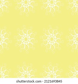 white color decorative patterns on yellow background, vector