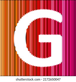 White color English alphabet letters on colorful background, G letter.