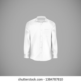 White color formal shirt. Blank dress shirt with buttons.