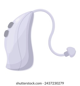 White color hearing aid icon cartoon vector. Level sound analog. Hear care deaf