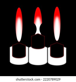 White color illustration with flame