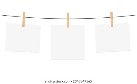 Four clothing pins on a white background Vector Image