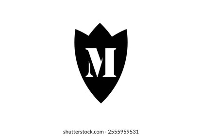 White color on black background image logo monogram with M letter arrow