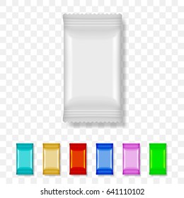 White And Color Packaging For Snacks, Chips, Sugar, Spices, Or Other Food EPS10 Vector