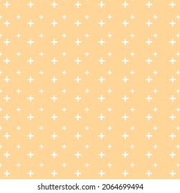 White color plus patterns on yellow background, vector, decorative, design, fabric, clothing, napkin, covering