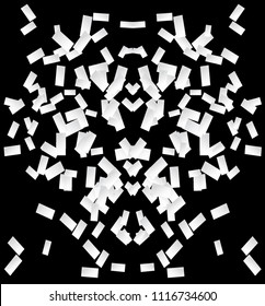 white color rectangle shape design that looks like human face with black background.