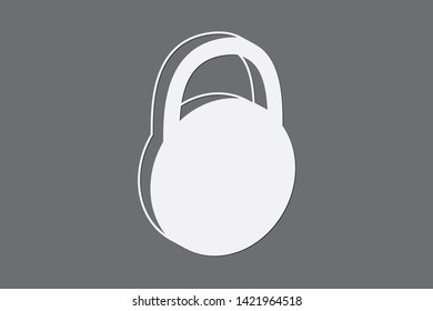White color round lock vector for security system on dark background illustration
