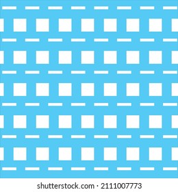 White color square geometric patterns on blue background, vector