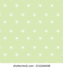 white color star patterns on green background, vector