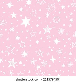 white color star patterns on pink background, vector