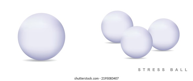 White color STRESSBALL or Stress ball white vector illustration, stress ball isolated white background, stress ball for mockup design