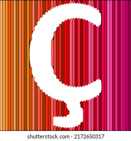 White color Turkish alphabet letters on colorful background, "Ç" letter.