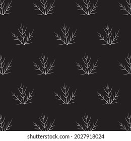 Patrones de ramas de color blanco sobre fondo negro, hierba, planta,Material vectorial Fondo decorativo