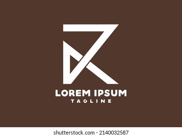 White color of unique R initial letter design