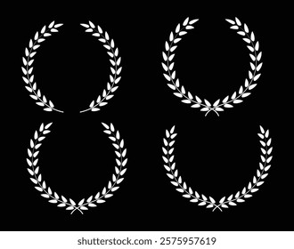White color Vector laurel wreath set design
