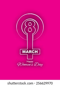White color Women's day design element on pink color background. 