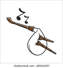 White colored bagpipe