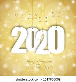 white colored hang tag numbers for New Year 2020