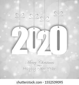 white colored hang tag numbers for New Year 2020