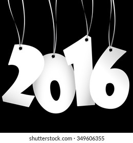 white colored hang tag numbers for New Year 2016