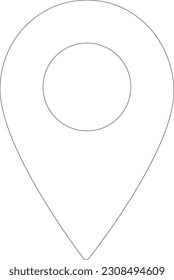 White Colored Map Pin in vector format 