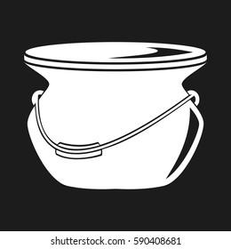 The white colored pot isolated on black vector illustration.