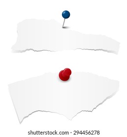 white colored scrap of paper with pin needle