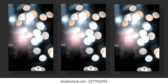 velas de cera de color blanco con alguna luz azul sobre ella y tazas de café vacías de color negro con ella en algunos libros antiguos de color marrón y bokeh y luz de la Navidad. Vector