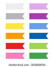 White and colorfull stickers, square. Set of blank colorful sticky notes. Sticky reminder notes, colored paper sheets office papers, isolated on white background