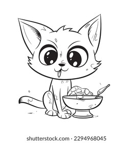 Fox ,Black and white coloring pages for kids, simple lines, cartoon style, happy, cute, funny, animal in the world