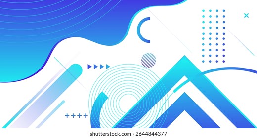 White colour abstract background with blue colour wave pattern shape and dynamic shapes composition - geometric circles design background.Futuristic Luxury pattern. Vector illustration eps10.Tranding.