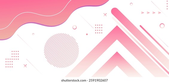 White colour abstract background with pink colour wave pattern shape and dynamic shapes composition design pattern with rounded shapes design background vector illustration. Futuristic Luxury pattern.