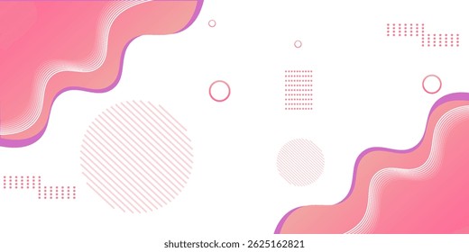 White colour abstract background with pink colour wave pattern shape and dynamic shapes composition design pattern with rounded shapes design background vector illustration