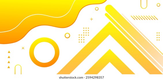 White colour abstract background with yellow gradient colour wave pattern shape and dynamic shapes composition design pattern with rounded shapes design background vector illustration. Futuristic.