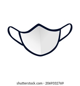 White colour Medical face mask , flu mask icon. Safety breathing Fashion mask , Cotton mask for Corona virus , Dust Protection for Hospital or pollution protect gear - vector illustration
