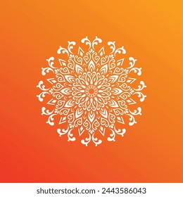 White coloured floral mandala design