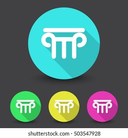 White Column icon in different colors set