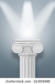 White column illumination projectors on gray background