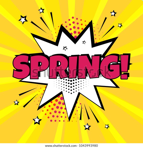 White Comic Bubble Pink Spring Word 스톡 벡터(로열티 프리) 1043993980