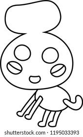White Comic cute monster vector