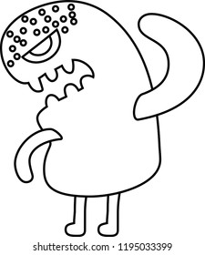 White Comic cute monster vector