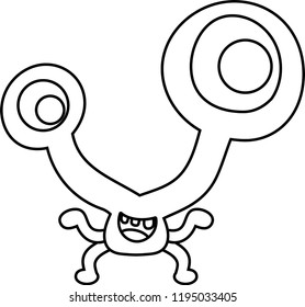 White Comic cute monster vector