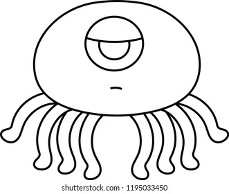 White Comic cute monster vector