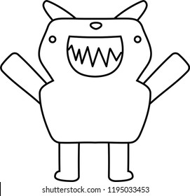 White Comic cute monster vector