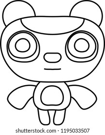 White Comic cute monster vector