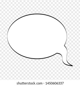 White comic speech bubbles on transparent background. Vector Illustration and graphic elements.