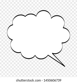 White comic speech bubbles on transparent background. Vector Illustration and graphic elements.