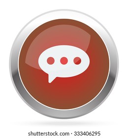 White Comment icon on red web app button