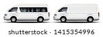white commercial minibus on white background