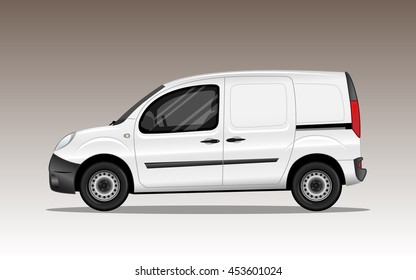 White Commercial Vehicle. Detailed Vector Illustration.